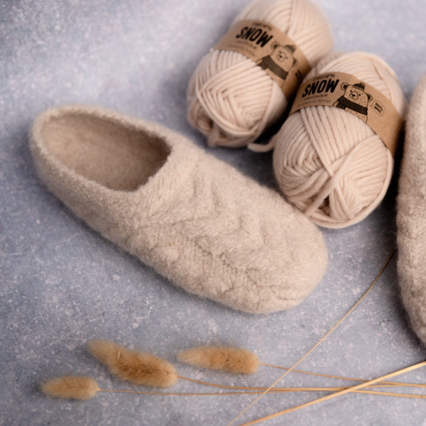 Julia Adams Patterns James Felted Slipper in Cream
