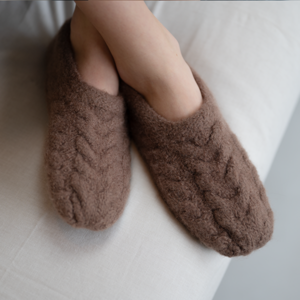 Julia Adams Patterns James Felted Slipper in Brown