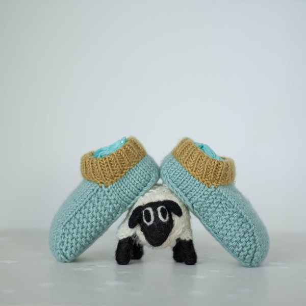 Julia Adams Patterns Simeon Shoe in Duck egg and Wasabi