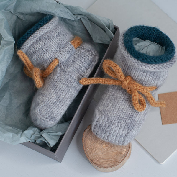 Julia Adams Patterns Tom Boot in Grey and Teal